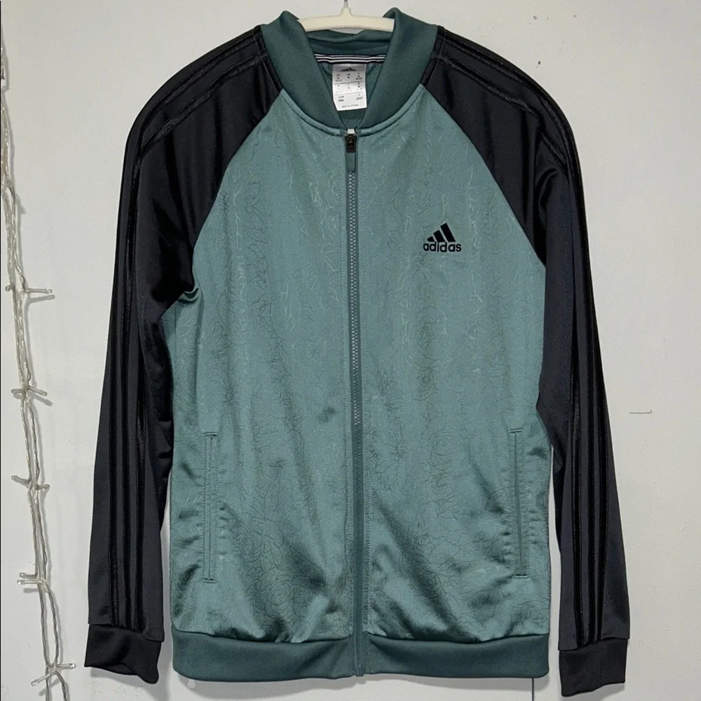 adidas Floral Zip Up Performance Track Jacket - M